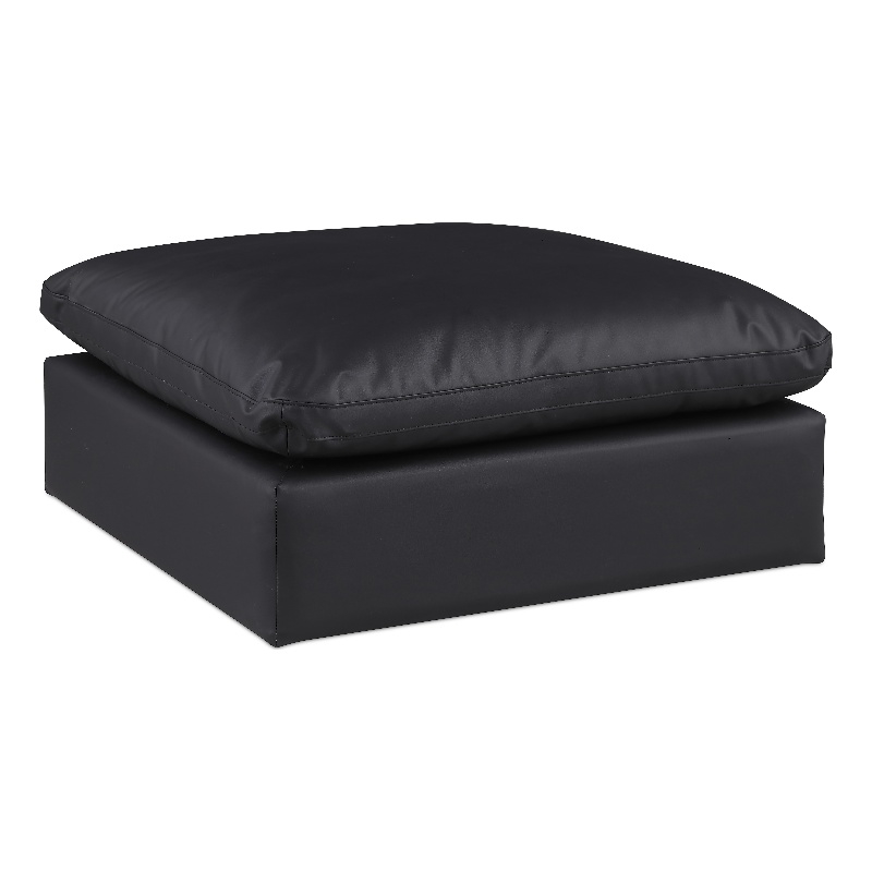 Meridian Furniture Comfy Black Vegan Leather Ottoman