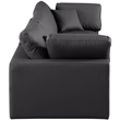 Meridian Furniture Comfy Black Vegan Leather 3-Pc. Modular Sofa