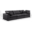 Meridian Furniture Comfy Black Vegan Leather 3-Pc. Modular Sofa