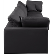 Meridian Furniture Comfy Black Vegan Leather 4-Pc. Modular Sofa