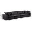 Meridian Furniture Comfy Black Vegan Leather 4-Pc. Modular Sofa