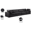 Meridian Furniture Comfy Black Vegan Leather 4-Pc. Modular Sofa