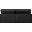 Meridian Furniture Comfy Black Vegan Leather 2-Pc. Modular Sofa