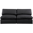 Meridian Furniture Comfy Black Vegan Leather 2-Pc. Modular Sofa