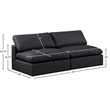 Meridian Furniture Comfy Black Vegan Leather 2-Pc. Modular Sofa