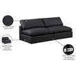 Meridian Furniture Comfy Black Vegan Leather 2-Pc. Modular Sofa