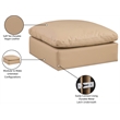 Meridian Furniture Comfy Tan Vegan Leather Ottoman
