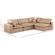 Meridian Furniture Comfy Tan Vegan Leather 4-Pc. Modular Sectional