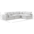 Meridian Furniture Comfy Cream Velvet 4-Pc. Modular Sectional