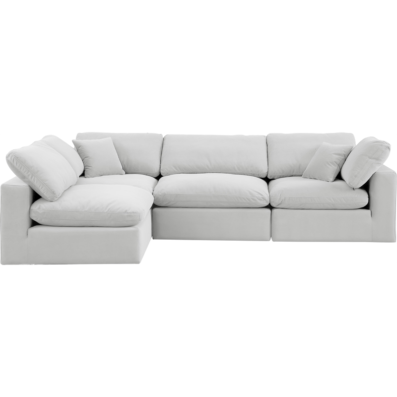 Meridian Furniture Comfy Cream Velvet 4-Pc. Modular Sectional