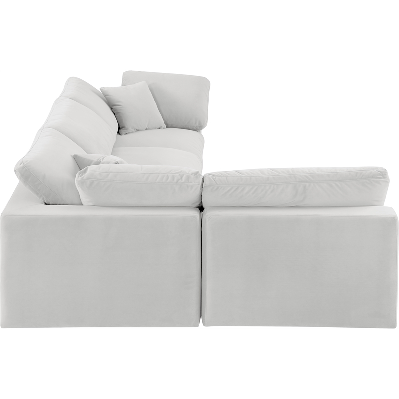 Meridian Furniture Comfy Cream Velvet 4-Pc. Modular Sectional