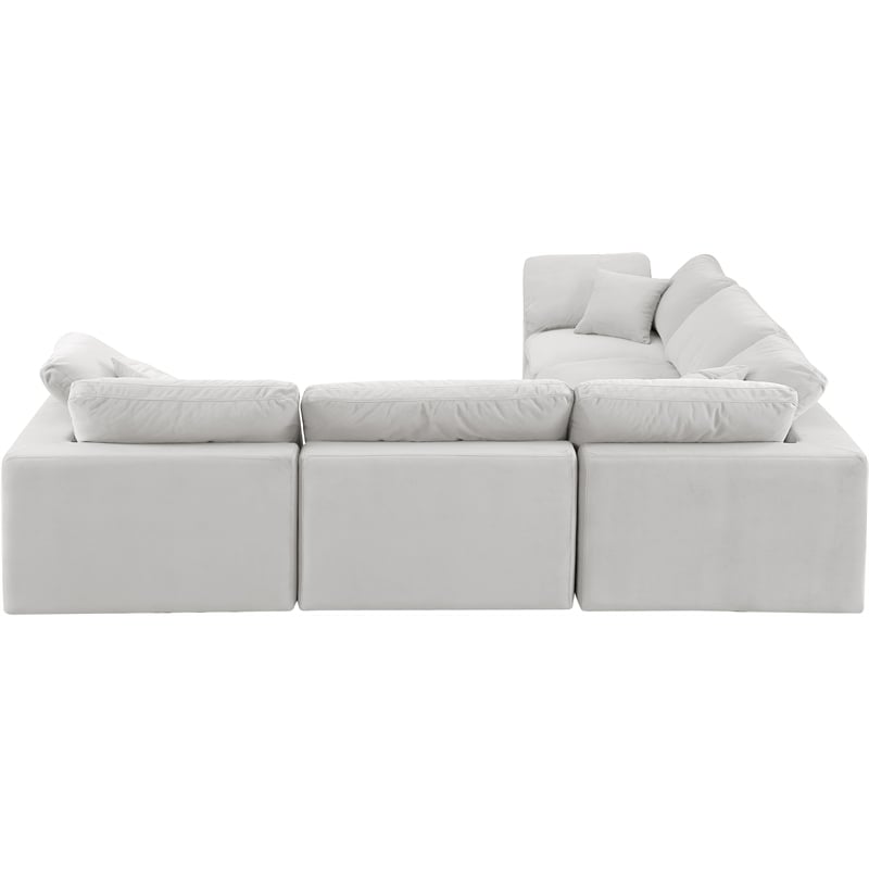 Meridian Furniture Comfy Cream Velvet 5-Pc. Modular Sectional