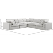 Meridian Furniture Comfy Cream Velvet 5-Pc. Modular Sectional