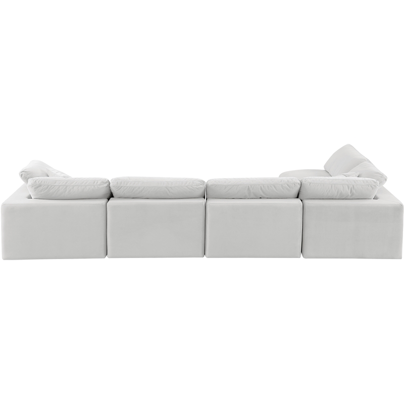 Meridian Furniture Comfy Cream Velvet 5-Pc. Modular Sectional