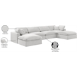 Meridian Furniture Comfy Cream Velvet 6-Pc. Modular Sectional