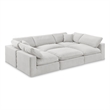 Meridian Furniture Comfy Cream Velvet 6-Pc. Modular Sectional