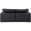 Meridian Furniture Comfy Black Vegan Leather 2-Pc. Modular Sofa