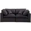 Meridian Furniture Comfy Black Vegan Leather 2-Pc. Modular Sofa