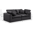 Meridian Furniture Comfy Black Vegan Leather 2-Pc. Modular Sofa