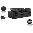 Meridian Furniture Comfy Black Vegan Leather 2-Pc. Modular Sofa
