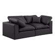 Meridian Furniture Comfy Black Vegan Leather 2-Pc. Modular Sofa