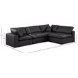 Meridian Furniture Comfy Black Vegan Leather 4-Pc. Modular Sectional