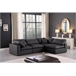Meridian Furniture Comfy Black Vegan Leather 4-Pc. Modular Sectional