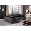 Meridian Furniture Comfy Black Vegan Leather 4-Pc. Modular Sectional
