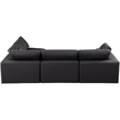Meridian Furniture Comfy Black Vegan Leather 4-Pc. Modular Sectional