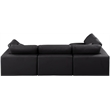 Meridian Furniture Comfy Black Vegan Leather 4-Pc. Modular Sectional