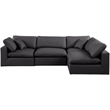 Meridian Furniture Comfy Black Vegan Leather 4-Pc. Modular Sectional