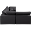 Meridian Furniture Comfy Black Vegan Leather 4-Pc. Modular Sectional