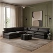 Meridian Furniture Comfy Black Vegan Leather 5-Pc. Modular Sectional