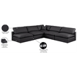 Meridian Furniture Comfy Black Vegan Leather 5-Pc. Modular Sectional