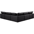 Meridian Furniture Comfy Black Vegan Leather 5-Pc. Modular Sectional