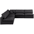 Meridian Furniture Comfy Black Vegan Leather 5-Pc. Modular Sectional