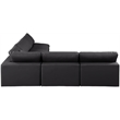 Meridian Furniture Comfy Black Vegan Leather 5-Pc. Modular Sectional