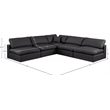 Meridian Furniture Comfy Black Vegan Leather 5-Pc. Modular Sectional