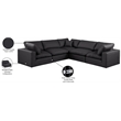 Meridian Furniture Comfy Black Vegan Leather 5-Pc. Modular Sectional