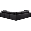 Meridian Furniture Comfy Black Vegan Leather 5-Pc. Modular Sectional