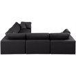 Meridian Furniture Comfy Black Vegan Leather 5-Pc. Modular Sectional