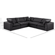 Meridian Furniture Comfy Black Vegan Leather 5-Pc. Modular Sectional