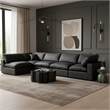 Meridian Furniture Comfy Black Vegan Leather 5-Pc. Modular Sectional