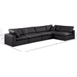 Meridian Furniture Comfy Black Vegan Leather 5-Pc. Modular Sectional