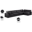 Meridian Furniture Comfy Black Vegan Leather 5-Pc. Modular Sectional