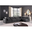 Meridian Furniture Comfy Black Vegan Leather 5-Pc. Modular Sectional
