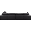 Meridian Furniture Comfy Black Vegan Leather 5-Pc. Modular Sectional