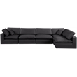 Meridian Furniture Comfy Black Vegan Leather 5-Pc. Modular Sectional