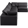 Meridian Furniture Comfy Black Vegan Leather 5-Pc. Modular Sectional