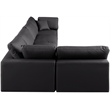 Meridian Furniture Comfy Black Vegan Leather 5-Pc. Modular Sectional